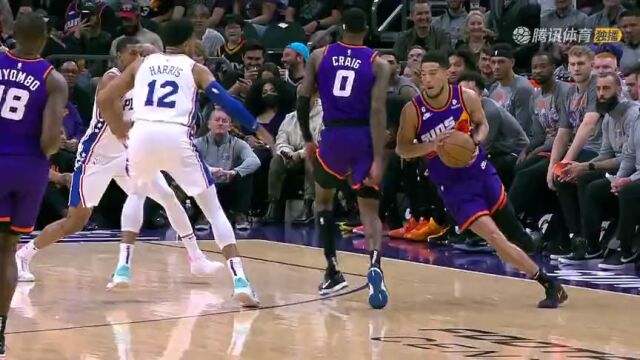 NBA常规赛：76人vs太阳第1节英文原声回放