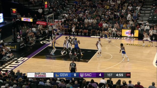 NBA夏季联赛：勇士vs国王第1节英文原声回放