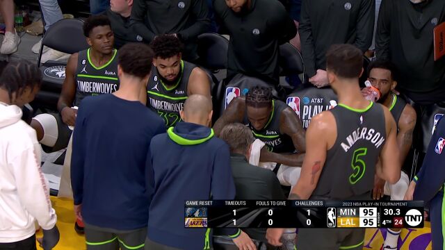 NBA附加赛：森林狼vs湖人第4节中文解说回放