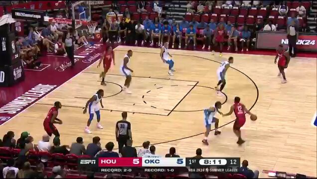 NBA夏季联赛：火箭vs雷霆第1节英文原声回放
