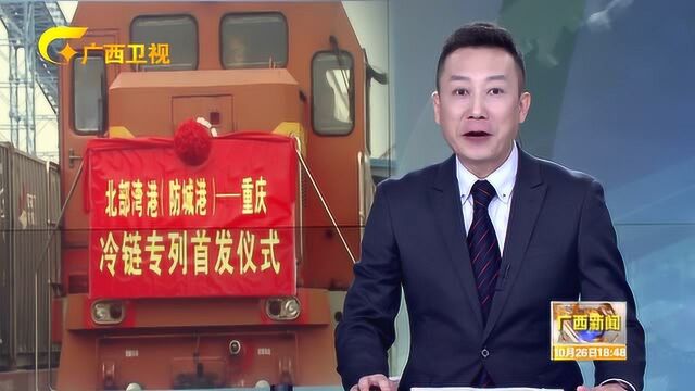 中新互联互通南向通道北部湾港防城港—重庆冷链专列首发