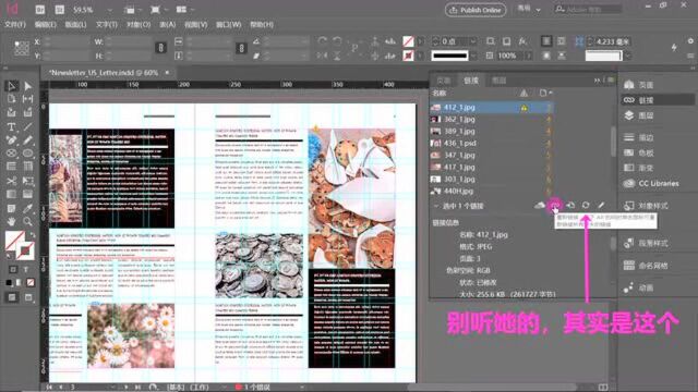 InDesign 教程第五集:「图片链接功能」