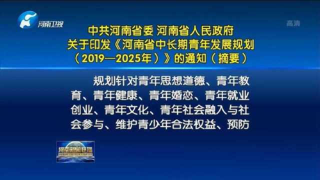 河南省中长期青年发展规划