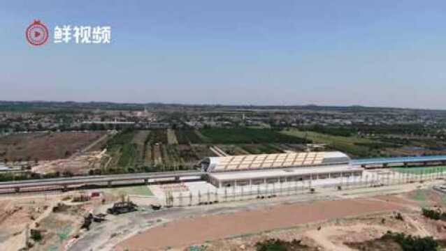 航拍西安机场城际铁路 项目已通过工程验收