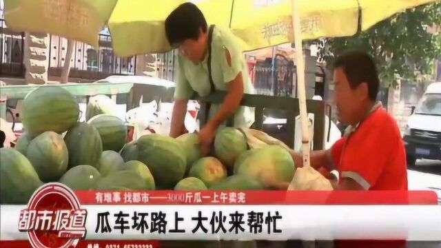 感动!瓜车坏在路上,热心市民伸援手买光全车3000斤瓜