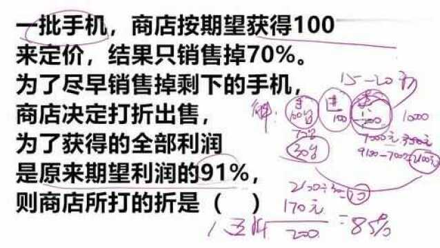 公务员考试数学题,手机的利润计算,来看看你会不会做呢?