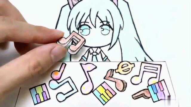 手绘定格动画:初音把音符吃光了