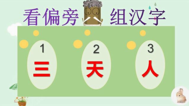 “三+天+人”3个偏旁要怎么组成一个汉字?不难,但也还得想想