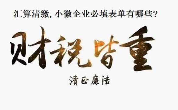 小微企业汇算清缴必填表单有哪些?