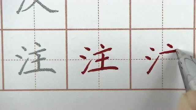 每个字都要注入满满的激情,注字笔画书写练习,硬笔书法每日练字