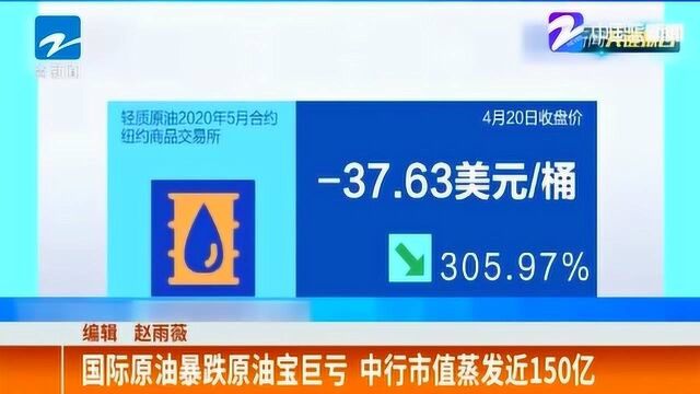 血本无归!国际原油暴跌原油宝巨亏 中行市值蒸发近150亿