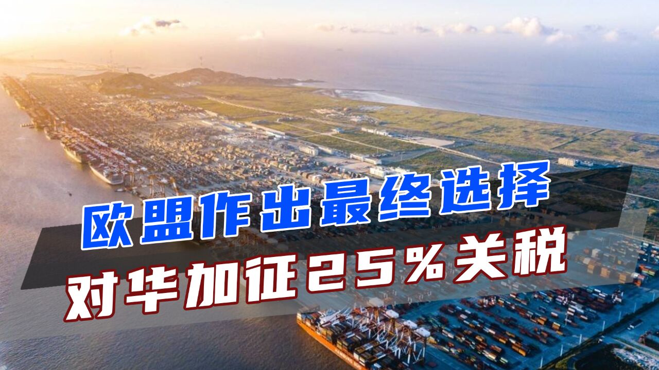 欧盟作出决定,将对中国电动汽车加征25%关税