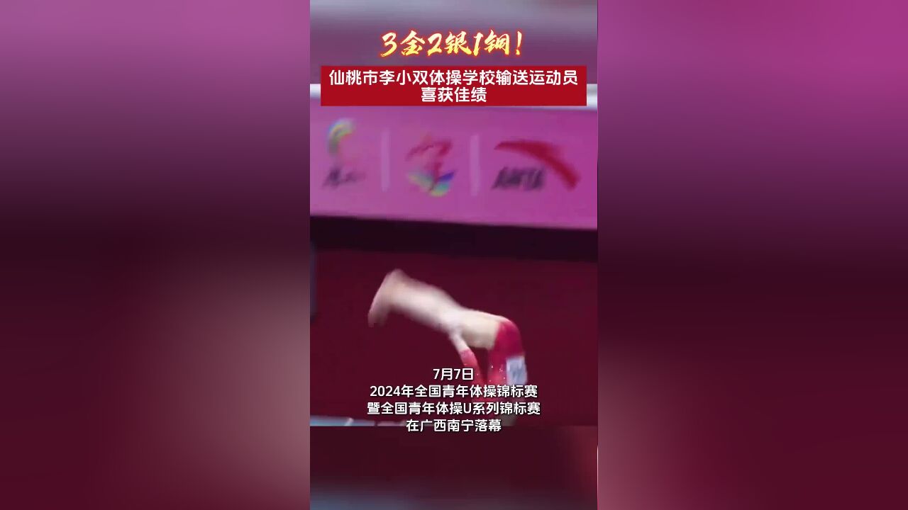 3金2银1铜!仙桃市李小双体操学校输送运动员喜获佳绩!