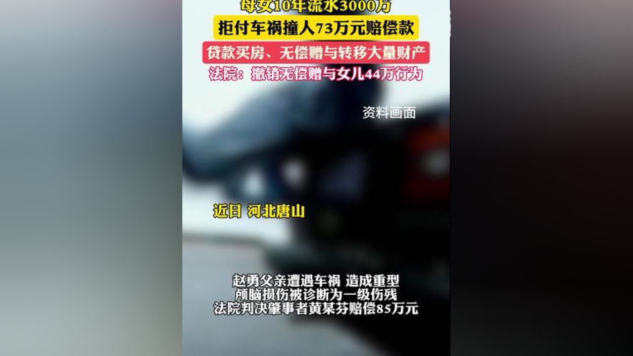 母女10年流水3000万,拒付车祸撞人73万元赔偿款,法院判了