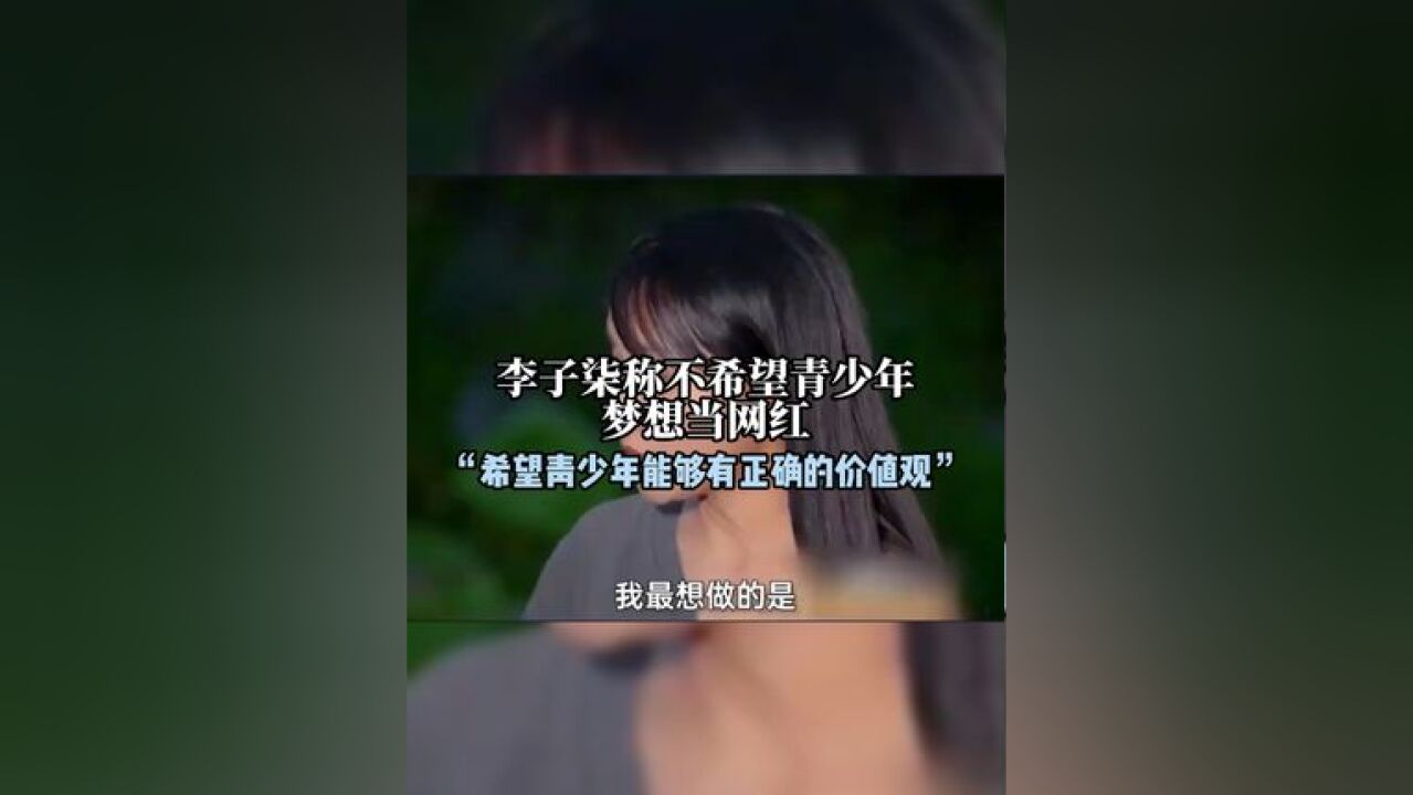 李子柒称不希望青少年梦想当网红 #李子柒 #网红 #社会正能量