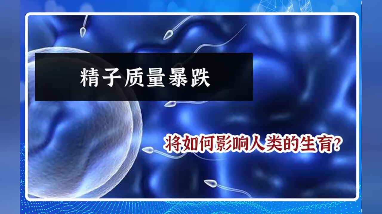 精子质量暴跌,将如何影响人类的生育?