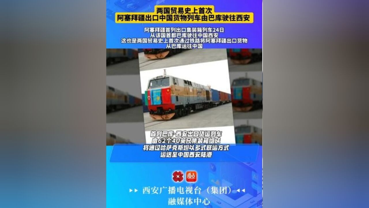 两国贸易史上首次 阿塞拜疆出口中国货物列车由巴库驶往西安