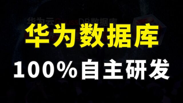 华为发布新一代数据库,核心代码100%自研,实现软硬协同全栈自主