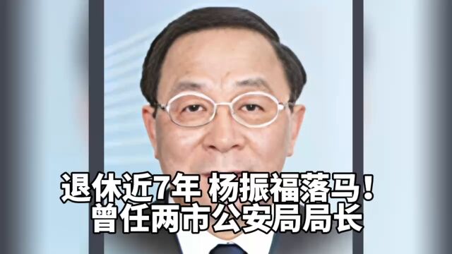 退休近7年,杨振福落马!曾任两市公安局局长