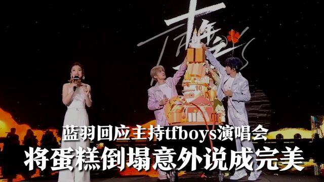 蓝羽回应主持tfboys演唱会,再现高情商,将蛋糕倒塌意外说成完美