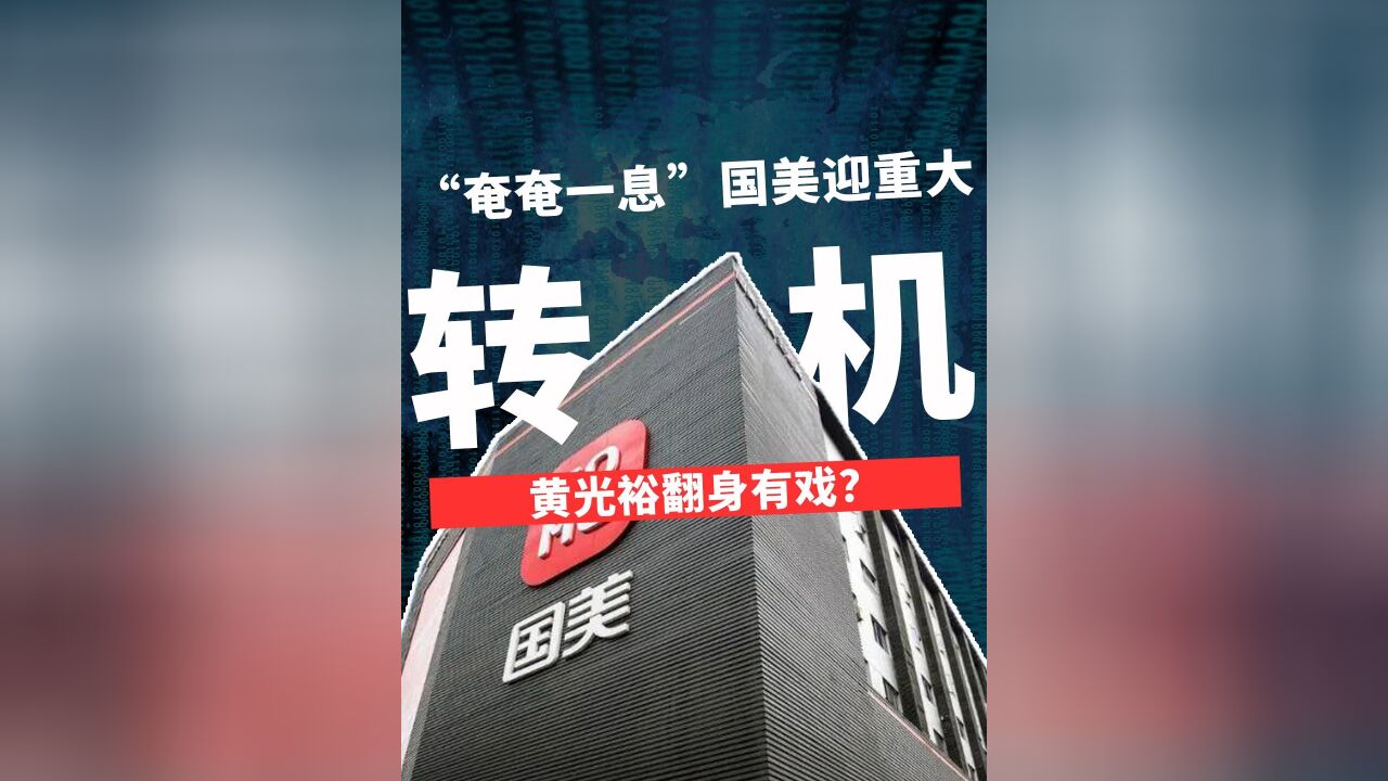 “奄奄一息”国美迎重大转机!黄光裕翻身有戏?