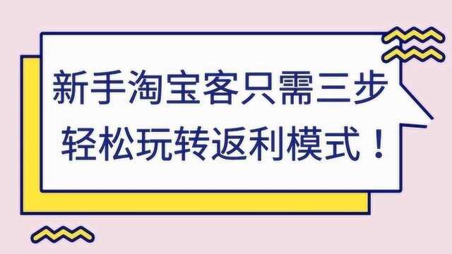 只需三步玩转返利模式,新手淘宝客持续收入过万!