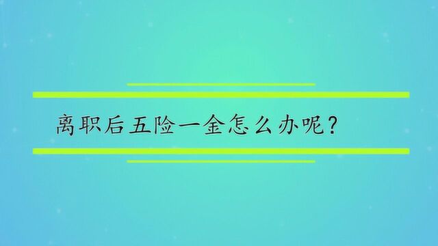 离职后五险一金怎么办呢?