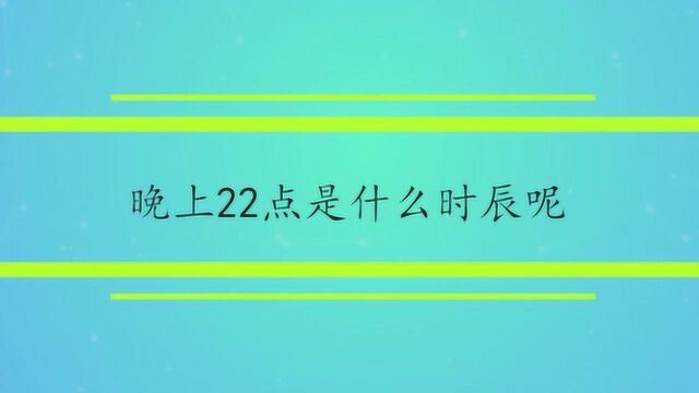 晚上22点是什么时辰呢