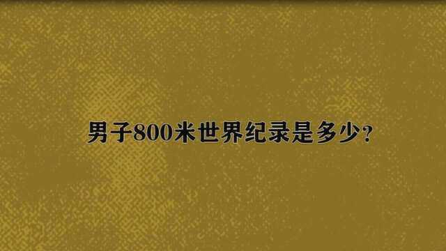 男子800米世界纪录是多少?