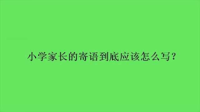 小学家长的寄语到底应该怎么写?