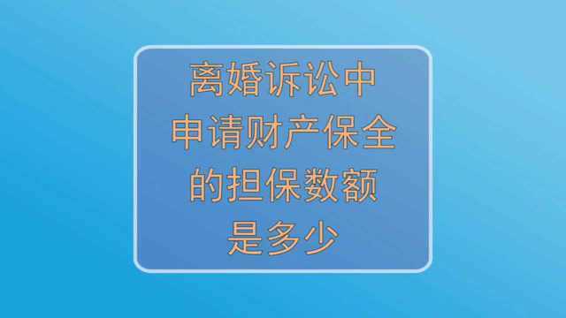 离婚诉讼中,申请财产保全的担保数额是多少?