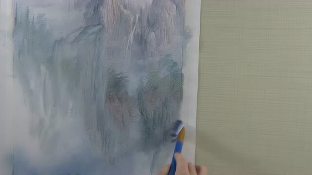 刀画山水里的中远景有着承上启下的过渡作用,看看都是怎么画的吧