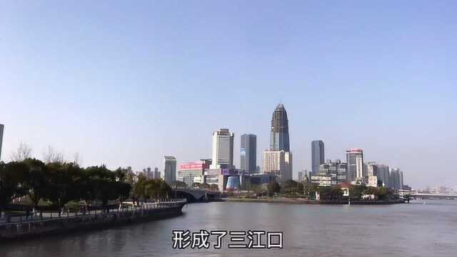 实拍浙江宁波三江口,风景美丽,高楼林立