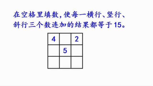 小学数学一年级思考题,九宫格填数,会者不难难者不会