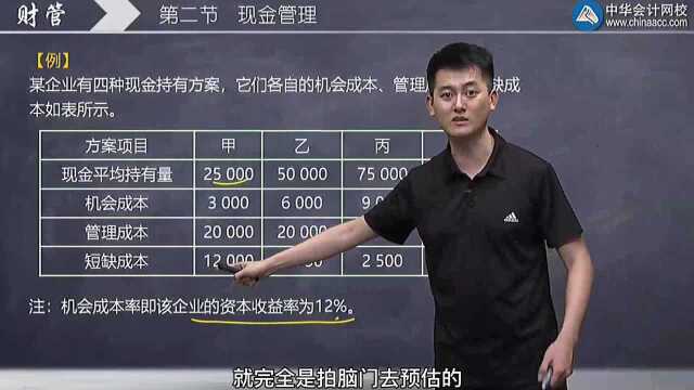 现金管理例题解析→机会成本,管理成本,短缺成本,你懵了吗?