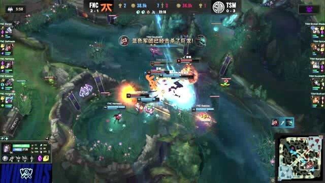 【S10集锦】FNC水龙魂完美团战 发条三杀结尾团灭TSM