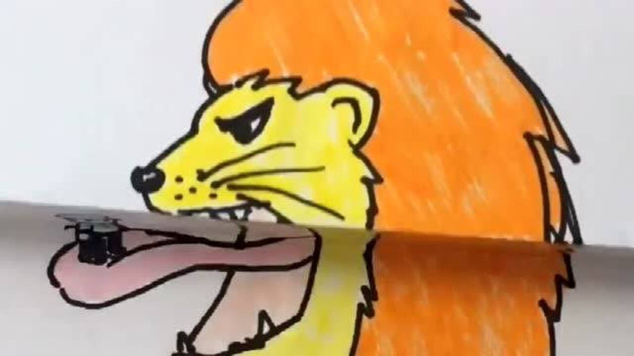 老爸画的辛巴vs我画的辛巴还是爸爸的比较好玩