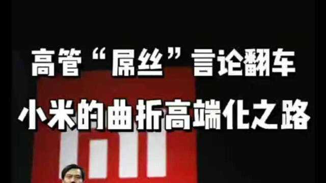 高管“屌丝”言论翻车,小米的曲折高端化之路