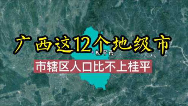 广西这12个地级市,市辖区人口被桂平市(县级)超越!