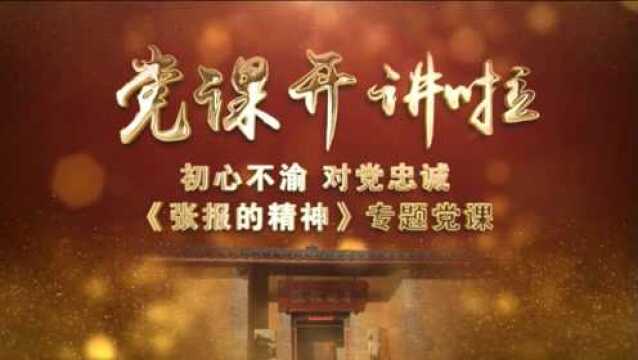 初心不渝 对党忠诚《张报的精神》专题党课