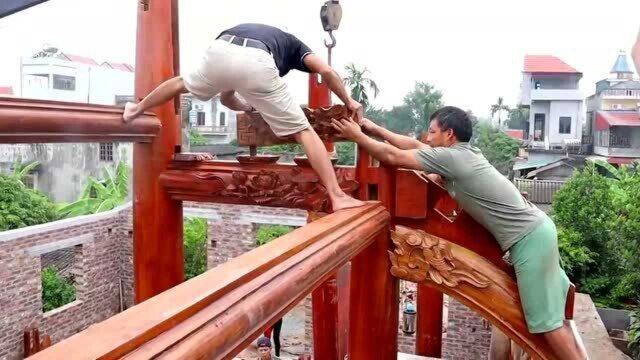 实拍农村祠堂的建造过程