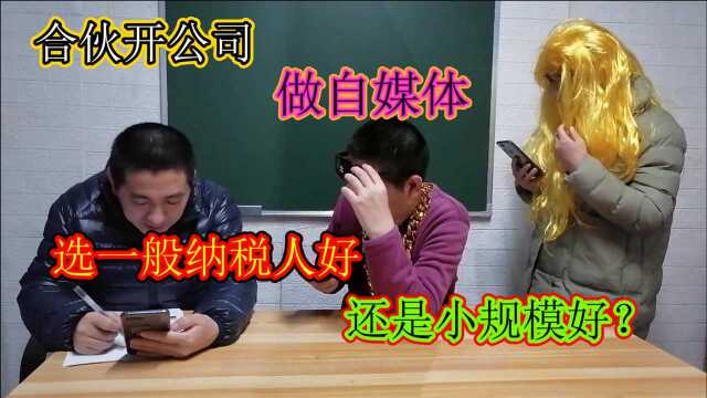 3人合伙开公司,做自媒体,选一般纳税人好还是小规模纳税人好?