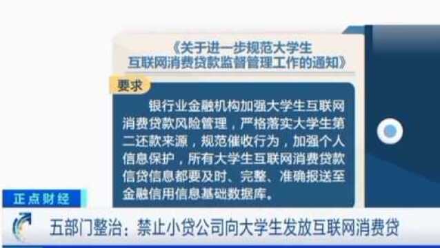 五部门整治:禁止小贷公司向大学生发放互联网消费贷