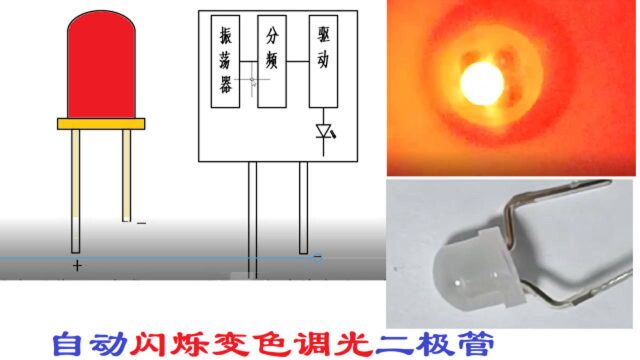 自动变色调光闪烁二极管