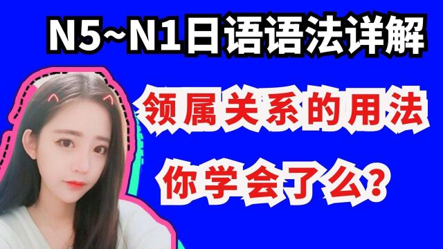 N5~N1日语语法详解!领属关系的用法,你学会了么? #知识ˆ’知识抢先知#