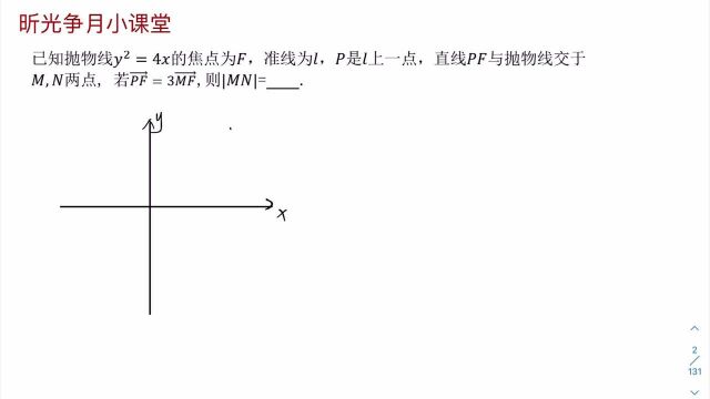 高中数学每日一题:求MN的长,抛物线的性质