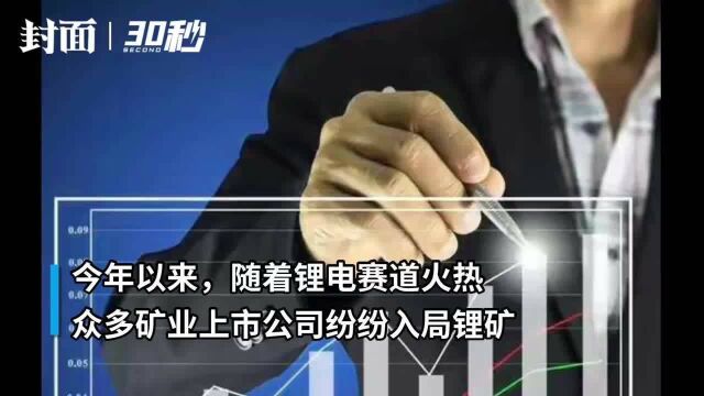 30秒丨锂电赛道火热!众多矿业上市公司入局锂矿