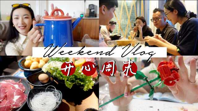 周末Vlog|开箱PDD生活好物|乐高积木花平替|收到搪瓷杯