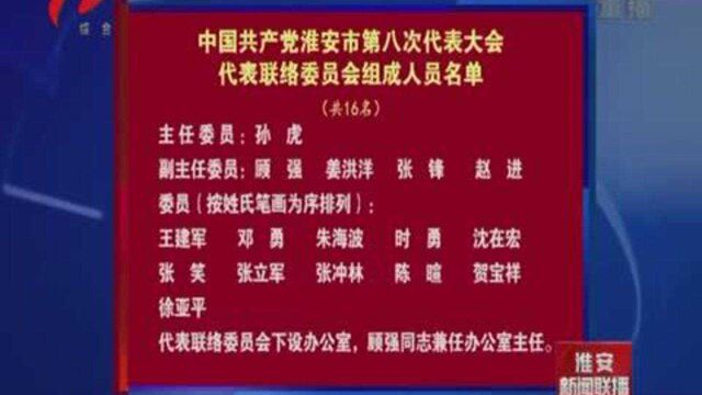 中国共产党淮安市第八次代表大会代表联络委员会组成人员名单