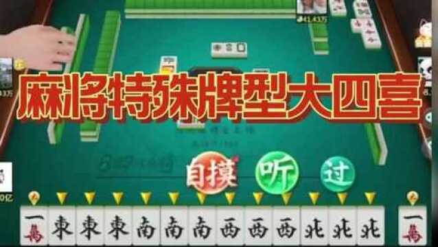 麻将基础教学麻将特殊胡牌牌型大四喜